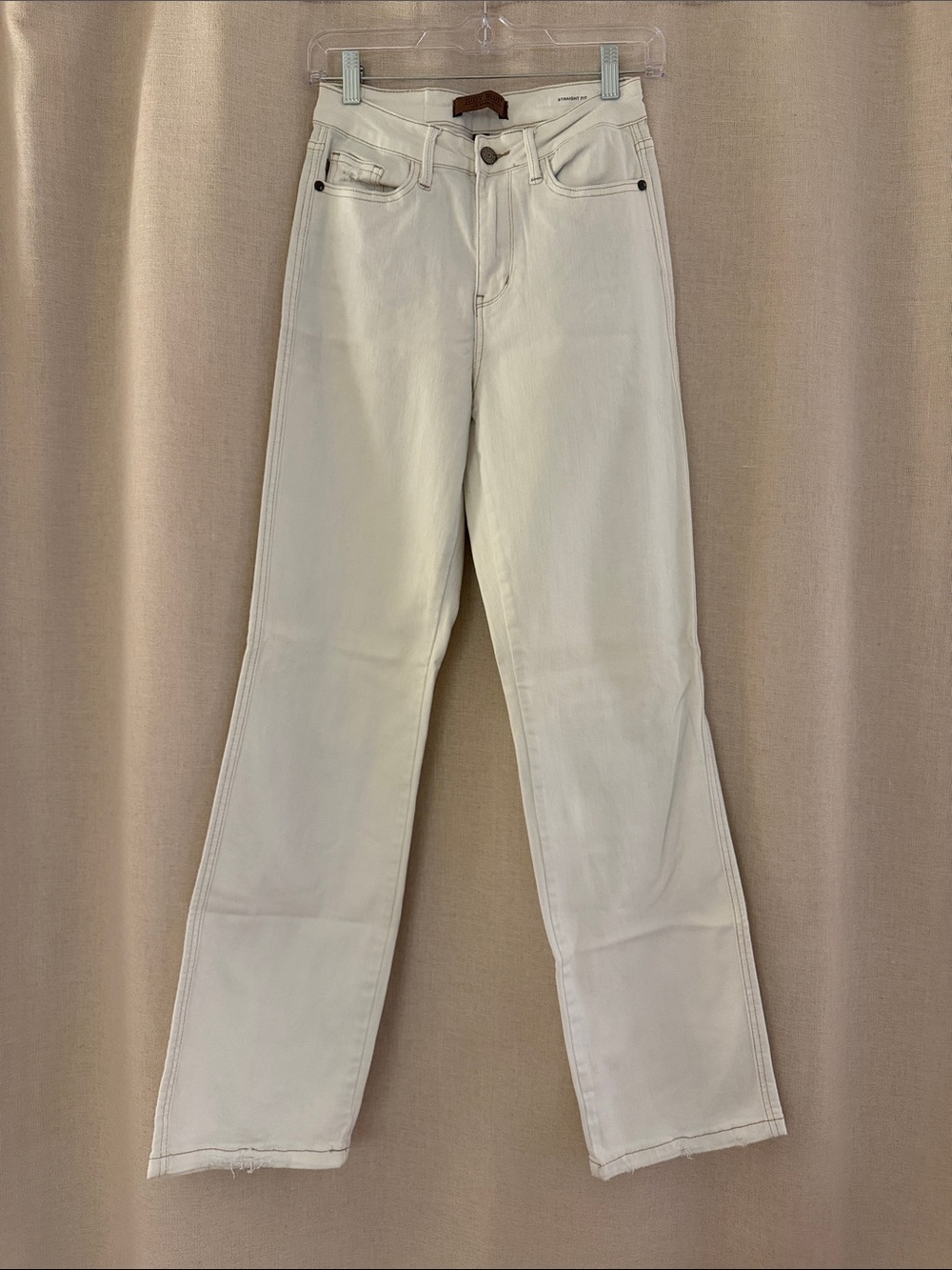 Judy Blue Cream Straight-Leg Jeans